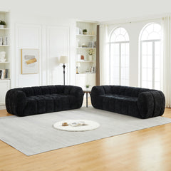 Chenille Pure Foam Sofa, Modern Quilted Cloud Sofa, Deep-Seat Chenille Pure Foam Sofa, Comfortable Modern Three-Seater Sofa, Suitable for Living Rooms, Bedrooms, and Apartments