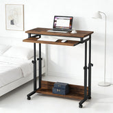 Office Desk with Wheels,Convenient Laptop Table,Height Adjustable Office Desk