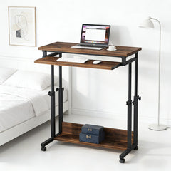 Office Desk with Wheels,Convenient Laptop Table,Height Adjustable Office Desk