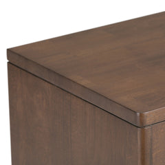 Harper 30 inch Wide Solid Hardwood Mid-Century Modern Low Storage Cabinet in Walnut Brown