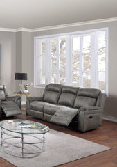 Contemporary Manual Motion Sofa 1pc Couch Living Room Furniture Slate Blue Breathable Leatherette