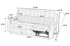 Contemporary Style Manual Motion 3pc Living Room Set Comfortable Recliners Leatherette Upholstered Slate Blue Finish Primary Living Room Furniture