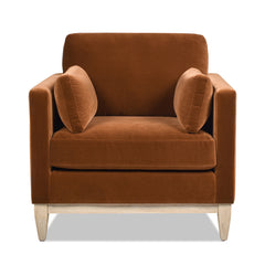 Knox 36" Modern Farmhouse Arm Chair, Burnt Orange Performance Velvet