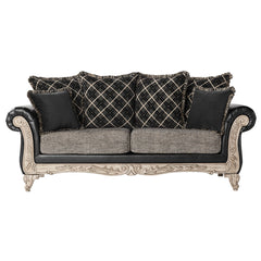 San Marino 2-Tone Fabric Wooden Frame Sofa and Loveseat Set