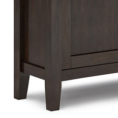 Redmond 32 inch Wide Solid Wood Low Storage Cabinet in Brunette Brown