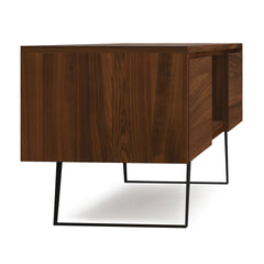 Lowry 72 inch Wide Solid Wood TV Stand in Walnut For TVs up to 80 inches