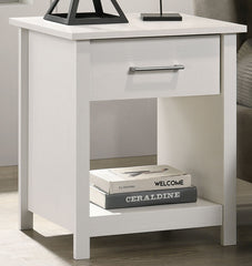 Seraphiel 20"W White 1-Drawer Nightstand Bedside Table