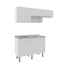 Myton Kitchen Set, 8 Doors,8 Shelves, 6 Legs, White - Kitchen