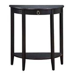 Black Console Table with Bottom Shelf