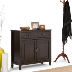 Connaught Solid Wood Entryway Storage Cabinet in Dark Chestnut Brown