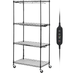 Plant Stand with Grow Light, 4-Tier Plant Shelf with 45W Full Spectrum Grow Light, 3 Mode Plant Light with Timer and Wheel for Seed Starting, Metal Grow Light Shelf for Indoor Plants