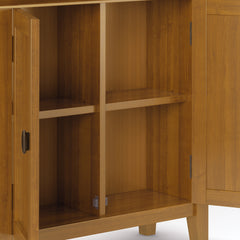 Redmond 32 inch Wide Solid Wood Low Storage Cabinet in Light Golden Brown