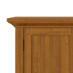 Redmond 32 inch Wide Solid Wood Low Storage Cabinet in Light Golden Brown