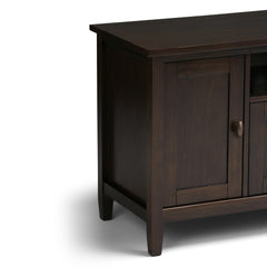Warm Shaker 72 inch Wide Solid Wood TV Stand in Tobacco Brown For TVs up to 80 inches