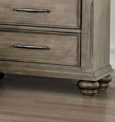 Transitional Style 1pc Chest Knob And Metal Handles 7-Drawers Bun Feet Ball Bearing Glides Aged Oak Finish Bedroom Furniture