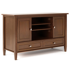 Warm Shaker 47 inch Wide Solid Wood TV Stand in Russet Brown For TVs up to 50 inches