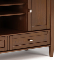 Warm Shaker 47 inch Wide Solid Wood TV Stand in Russet Brown For TVs up to 50 inches