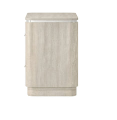 Contemporary Style 1pc Nightstand English Dovetail Drawers Stainless Steel Finger Pull Curved Edges Duty Gray Finish Bedroom Furniture
