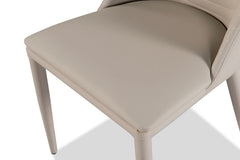 Brown Finish Contemporary Style 2pc Side Chair Leatherette Upholstered Top stitched Arch Design Dining Room