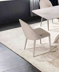 Brown Finish Contemporary Style 2pc Side Chair Leatherette Upholstered Top stitched Arch Design Dining Room
