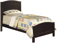 Black Color 1pc Full Size Bed Youth Bedroom Furniture Unique Arch Design Headboard Footboard Rubberwood