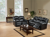 Modern 2pc Living Room Set 1x Sofa 1x Loveseat Pillow Armrest Cushion Backrest Black Finish Primary Living Room Furniture