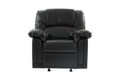 Motion Recliner Chair 1pc Glider Couch Living Room Furniture Black Bonded Leather