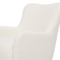 Nimbus 27.5" Curved Accent Chair, Ivory White Boucle