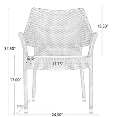 MIRAGE GREY PE WICKER STACKING ARMCHAIR,4PCS
