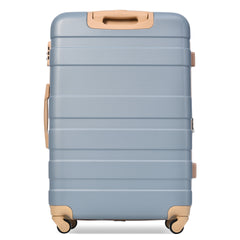 Luggage Sets New Model ABS Hardshell 3pcs Clearance Luggage Hardside Lightweight Durable Suitcase sets Spinner Wheels Suitcase with TSA Lock 20''24''28''( Light Blue)