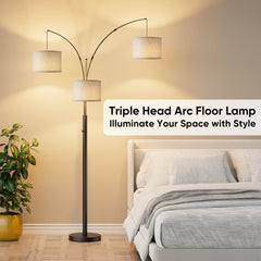 Three-Color Temperature & Dimmable Three-Head Floor Lamp: Create A Cozy Home Lighting Ambiance