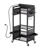5-tier Tool Organizer Cart with Charging Station Garage Cart on Wheels