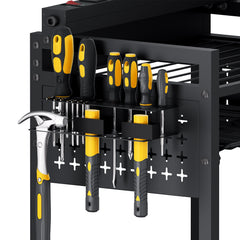 5-tier Tool Organizer Cart with Charging Station Garage Cart on Wheels