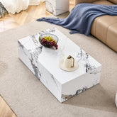 39.3*23.6*11.8 Inch White Marble Pattern MDF Coffee Table - Luxurious Design, Perfect Living Room Accent - Stylish and Durable Design. Suitable for various situations and scenes.W1151P194279