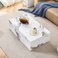 39.3*23.6*11.8 Inch White Marble Pattern MDF Coffee Table - Luxurious Design, Perfect Living Room Accent - Stylish and Durable Design. Suitable for various situations and scenes.W1151P194279