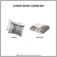 Plaid Duvet Cover Set Twin/Twin XL