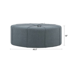 48" Ottoman,Polyester Fabric Large Cocktail Ottoman Modern Style For Living Room, Blue