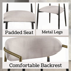 Jaramillo Beige Linen & Black Finish Side Chair (Set of 2)