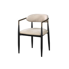 Beige and Black Armchair with Open Back (Set of 2)