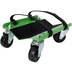 Snowmobile Dolly Heavy Duty Carries up to 1500lbs V-Slide with 2.5" Swivel Casters Rubber Pad Protecting Skis and 2 Pairs of Heavy Duty Straps Firmly Attaching on Skis, GREEN COLOR