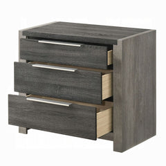 Contemporary Gray Finish 3-Drawers Nightstand Wooden 1pc Bedroom Furniture Bedside Table