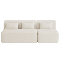 Upholstered Sofa Sofa Couch with Back Pillow for Living Room, Beige