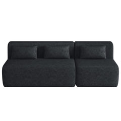 Upholstered Sofa Sofa Couch with Back Pillow for Living Room, Black