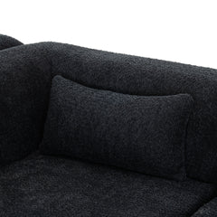 Upholstered Sofa Sofa Couch with Back Pillow for Living Room, Black