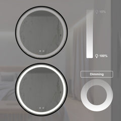 32inch Bathroom Led Classy Vanity Mirror with focused backplane,Black aluminum alloy frame,High Lumen,Dimmable Touch,Wall Switch Control, Anti-Fog ,CRI 95 Adjustable 3000K-4500K-6000K ,IP54 Waterproof