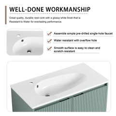 36" Floating Bathroom Vanity with Drop-Shaped Resin Sink