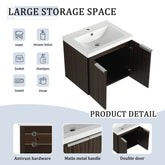 60 Inch Soft Close Doors Bathroom Vanity With Sink, A Small Storage Shelves, 24" and 12" Combination Cabinet,(KD-Packing)