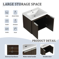 60 Inch Soft Close Doors Bathroom Vanity With Sink, A Small Storage Shelves, 24" and 12" Combination Cabinet,(KD-Packing)