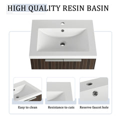 60 Inch Soft Close Doors Bathroom Vanity With Sink, A Small Storage Shelves, 24" and 12" Combination Cabinet,(KD-Packing)