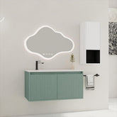 36" Floating Bathroom Vanity with Drop-Shaped Resin Sink and Side Cabinet & Soft Close Doors, 00212WHK-05836GGE Combination Cabinet(KD-Packing)